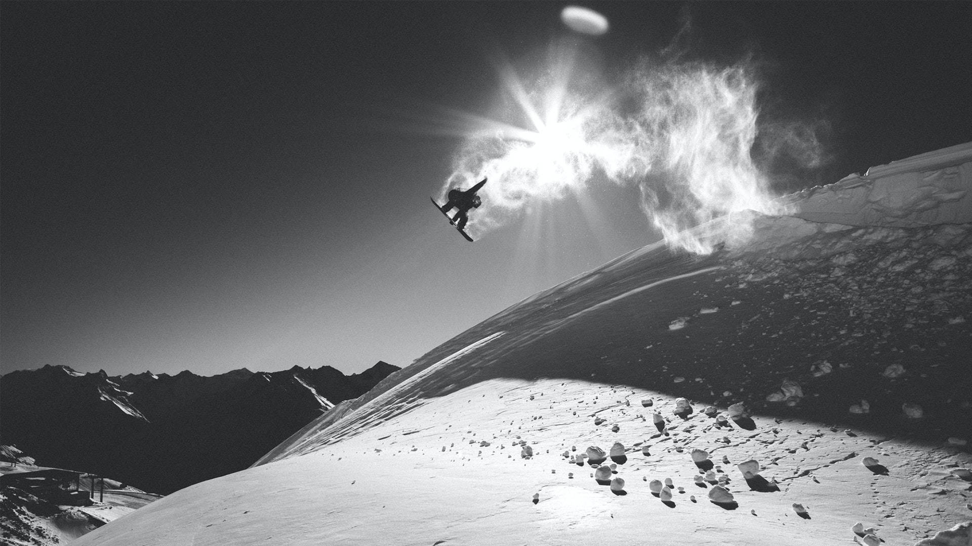 Grayscale Snowboarding