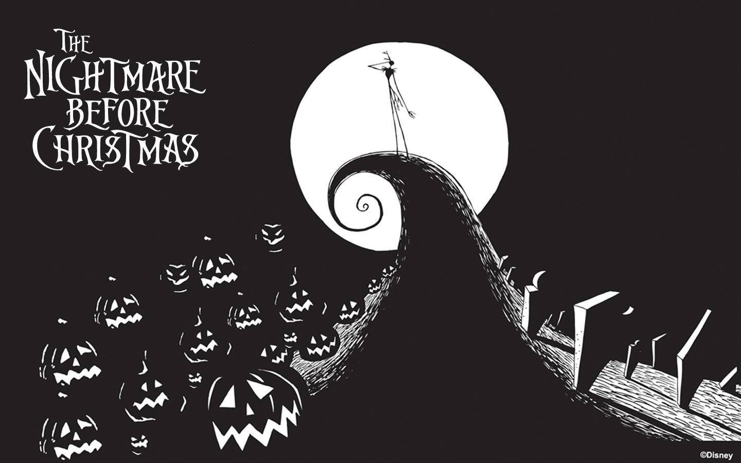 Grayscale The Nightmare Before Christmas