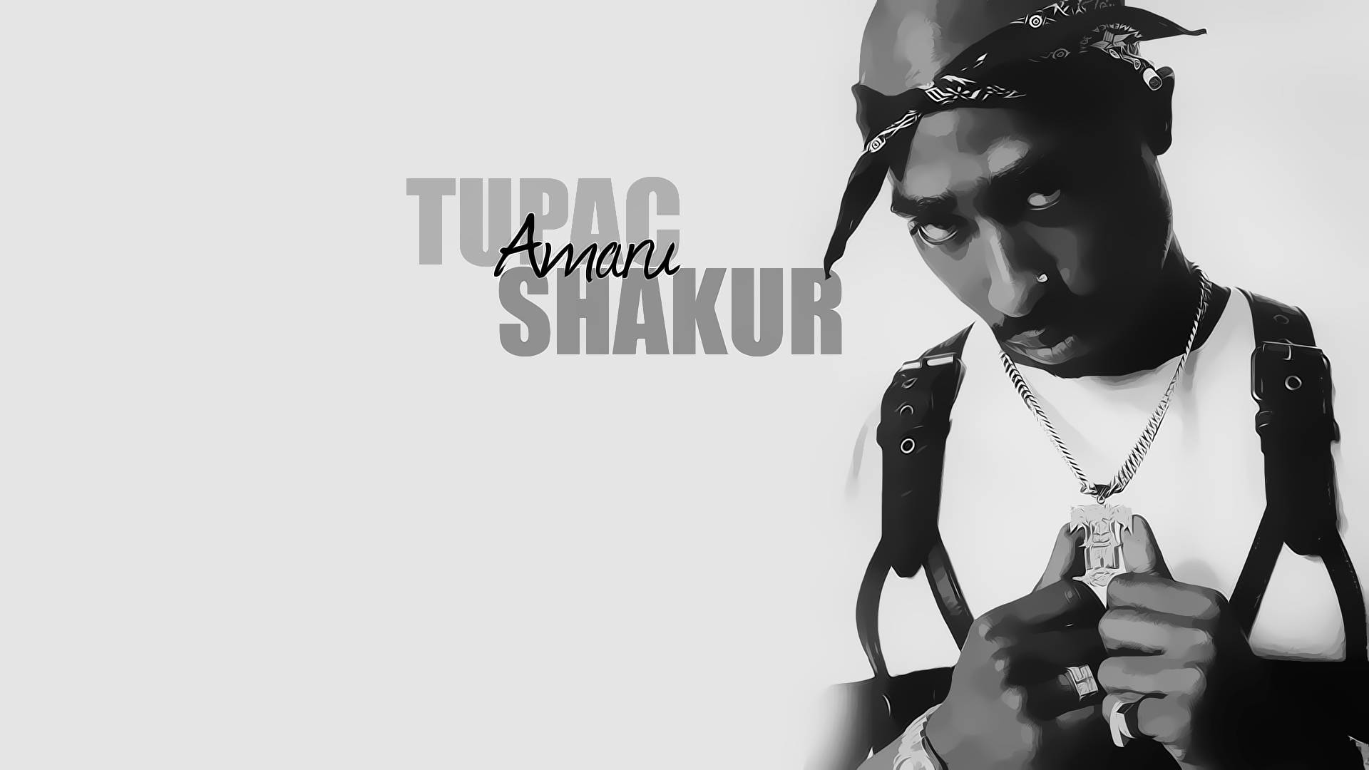 Grayscale Tupac Shakur