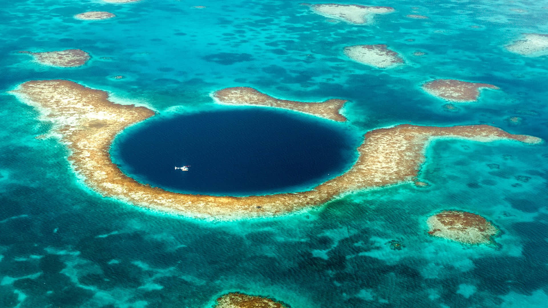 Great Blue Hole Belize Off Coast Background