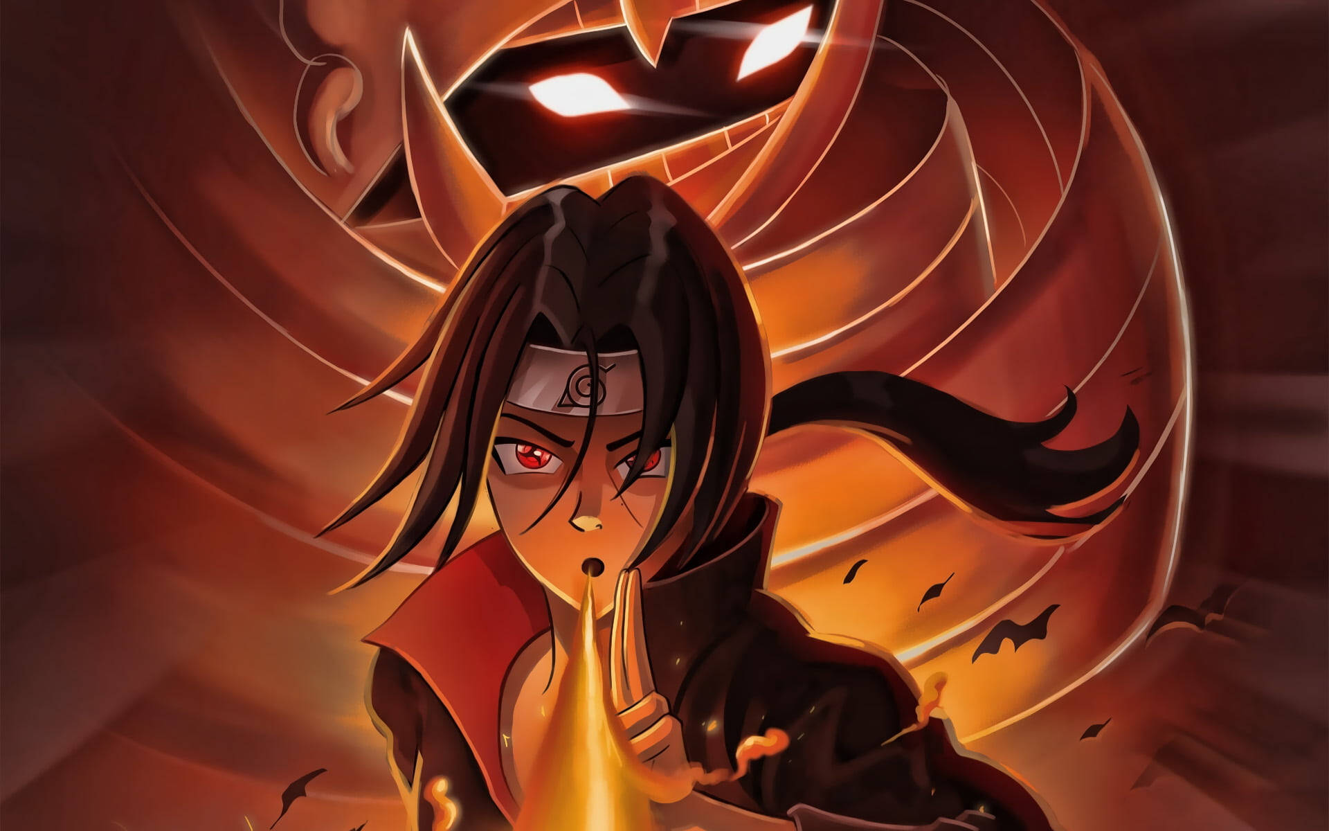 Great Fireball Technique Anime Itachi Pfp Background