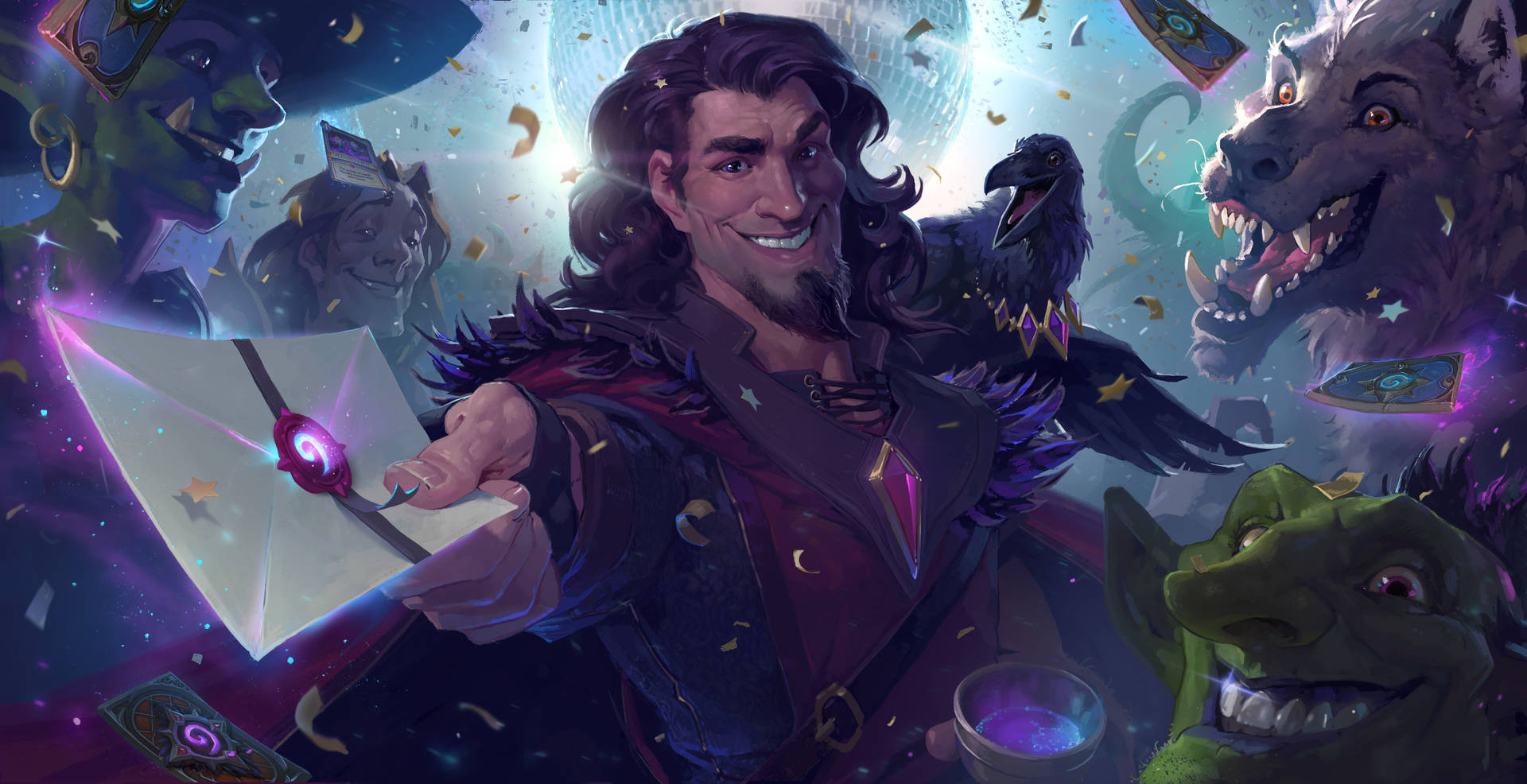 Great Mage Medivh In Hearthstone Background