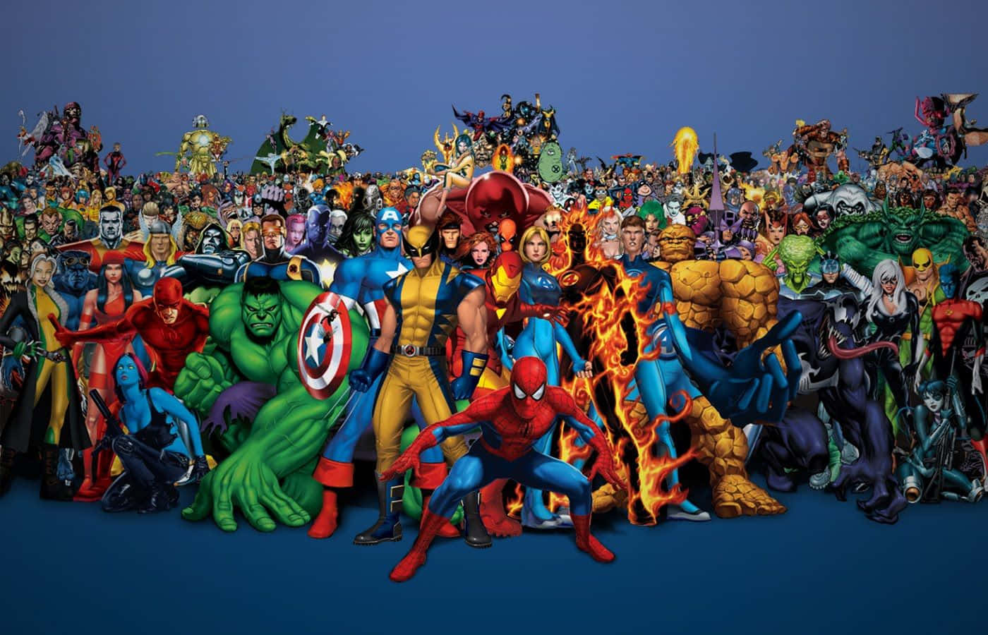 Great Marvel Comics Superhero Collage Background