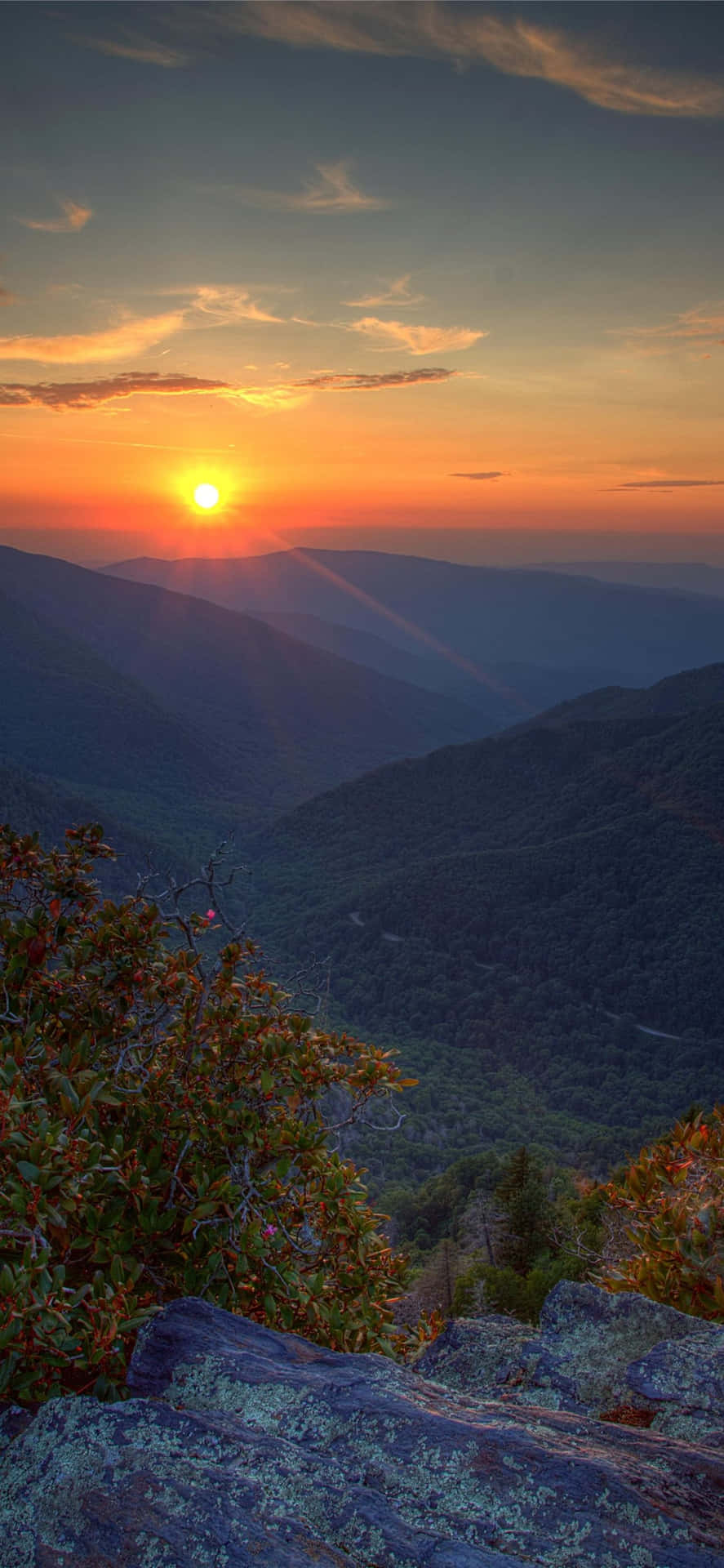 Great Smoky Mountains National Park Golden Sun Background