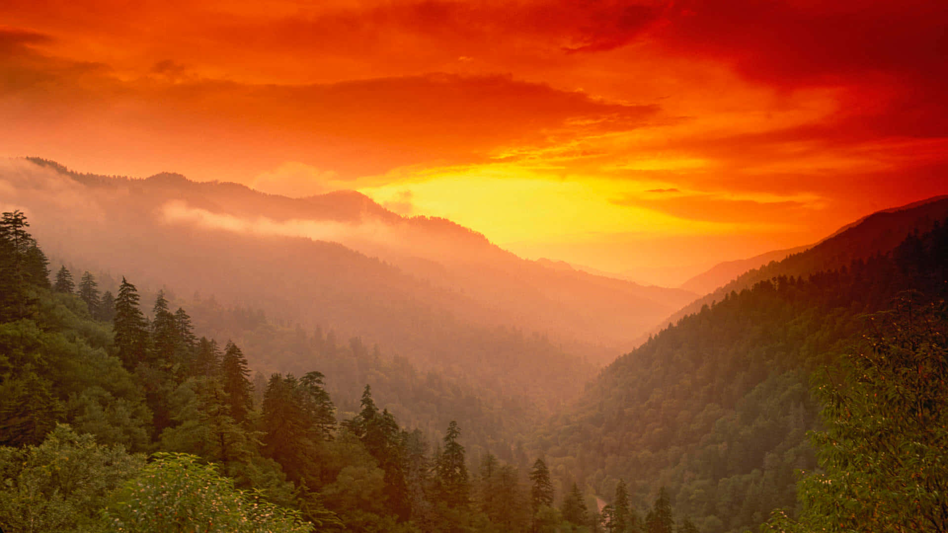 Great Smoky Mountains National Park Sky Sun Background