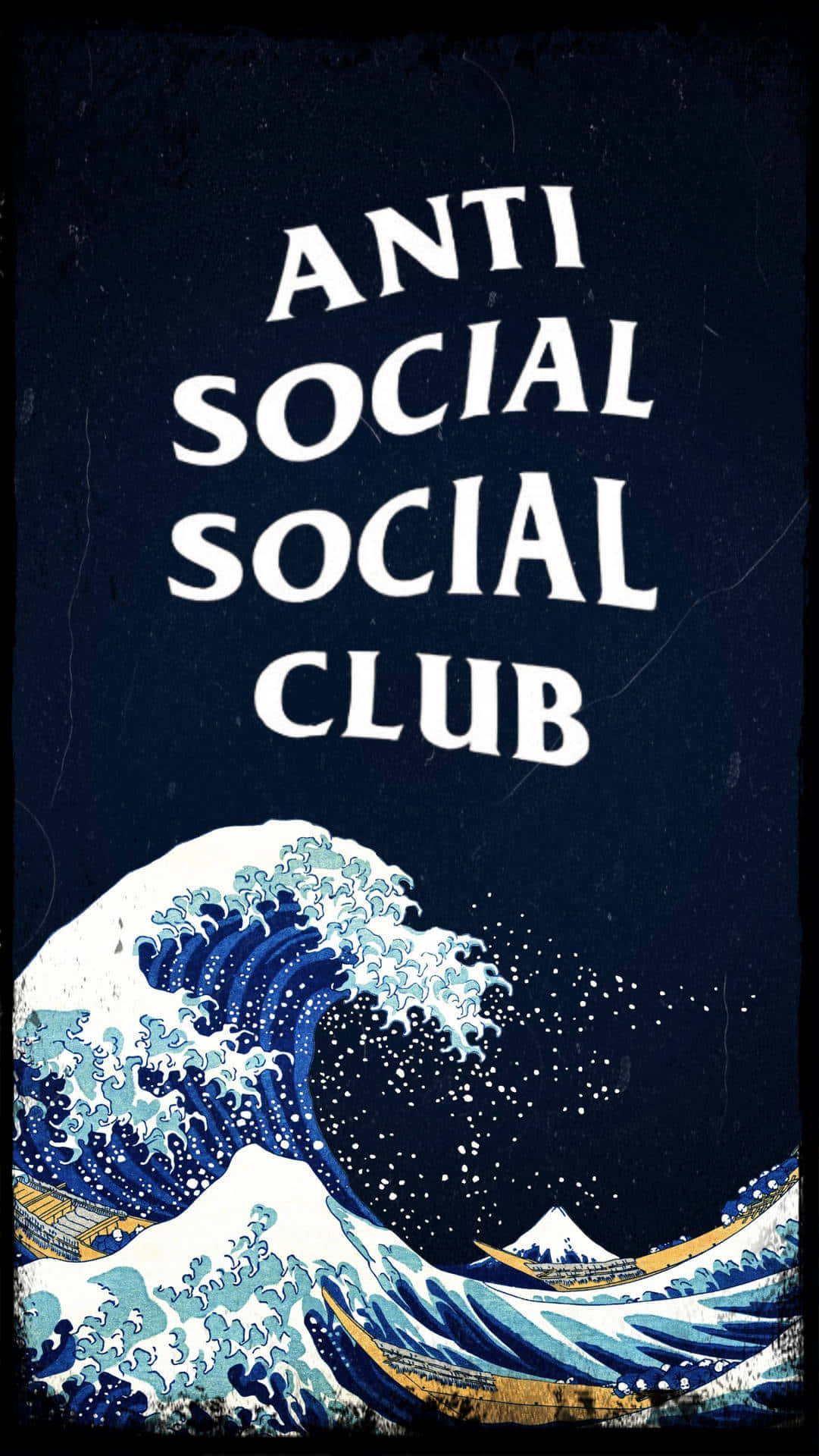 Great Wave And Anti Social Club Iphone Background