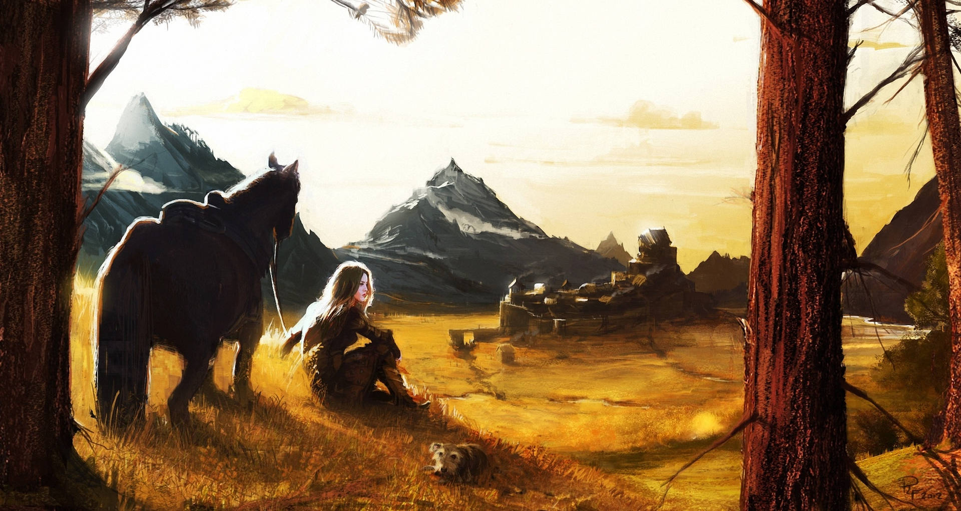 Greedfall Fantasy Girl Horse Background