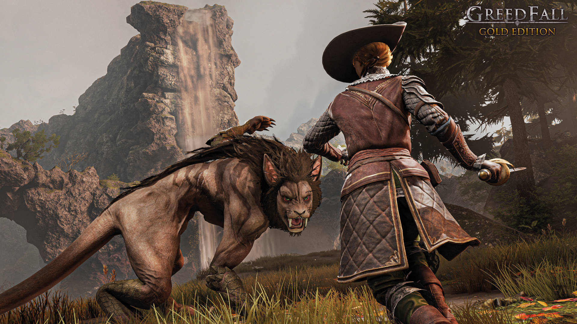Greedfall Videogame Character And Lion