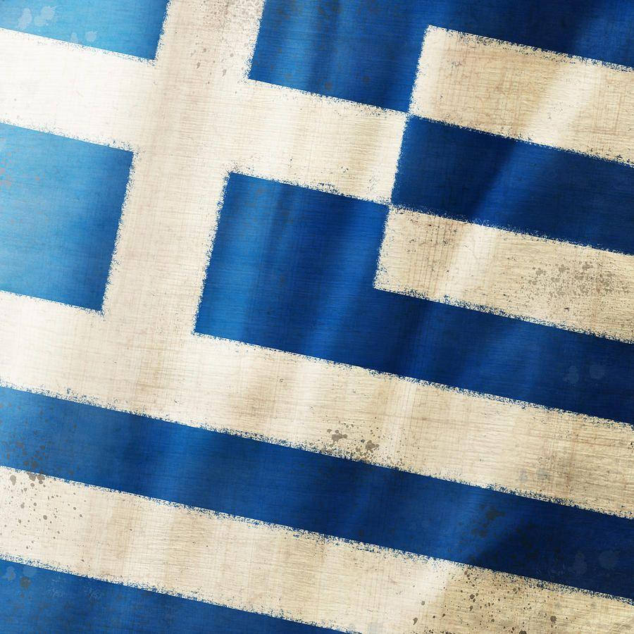 Greek Flag Close Up Background