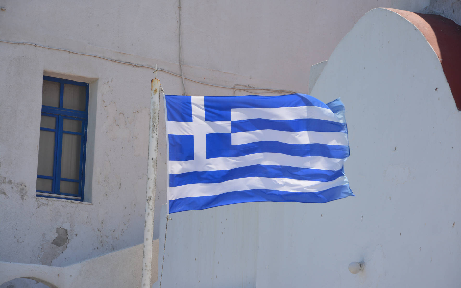 Greek Flag Outdoors Background