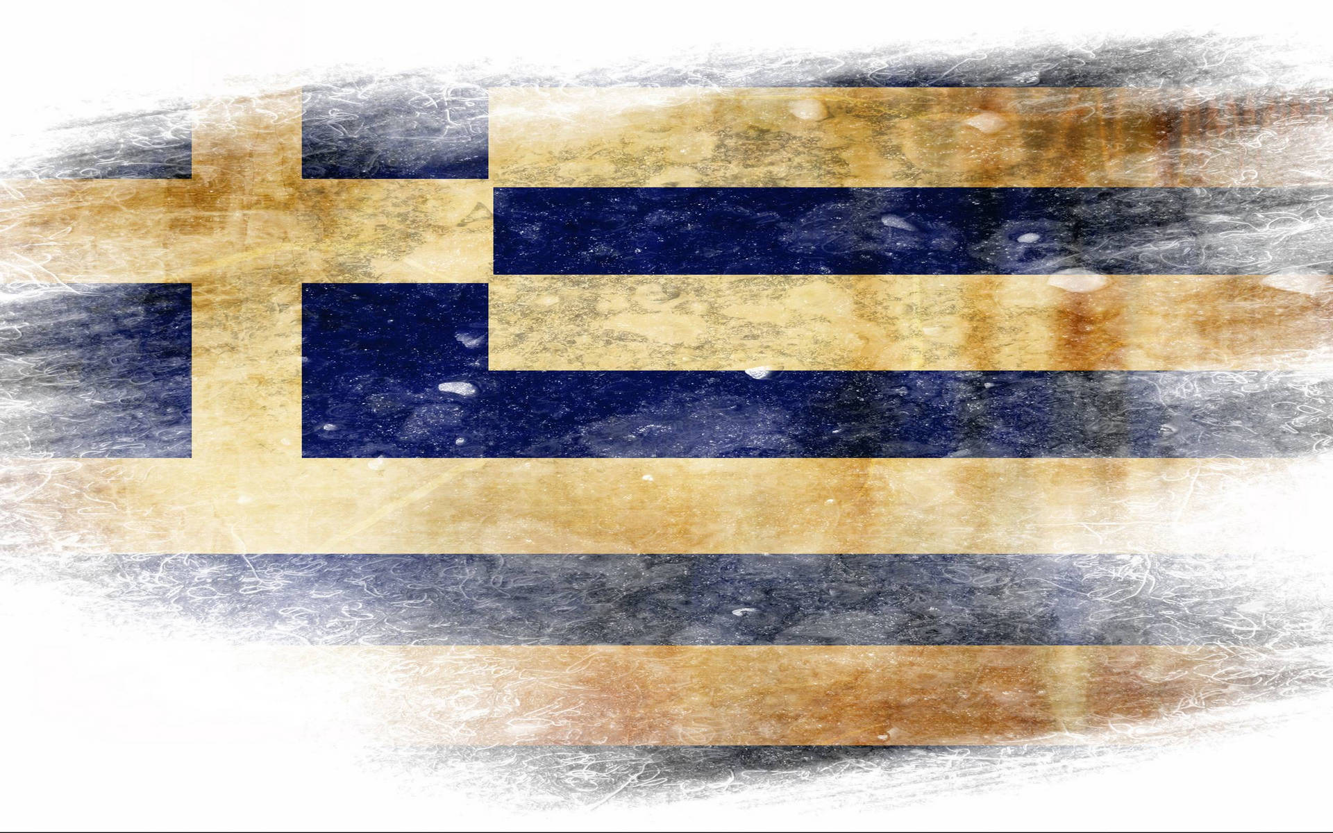 Greek Flag Sepia Background