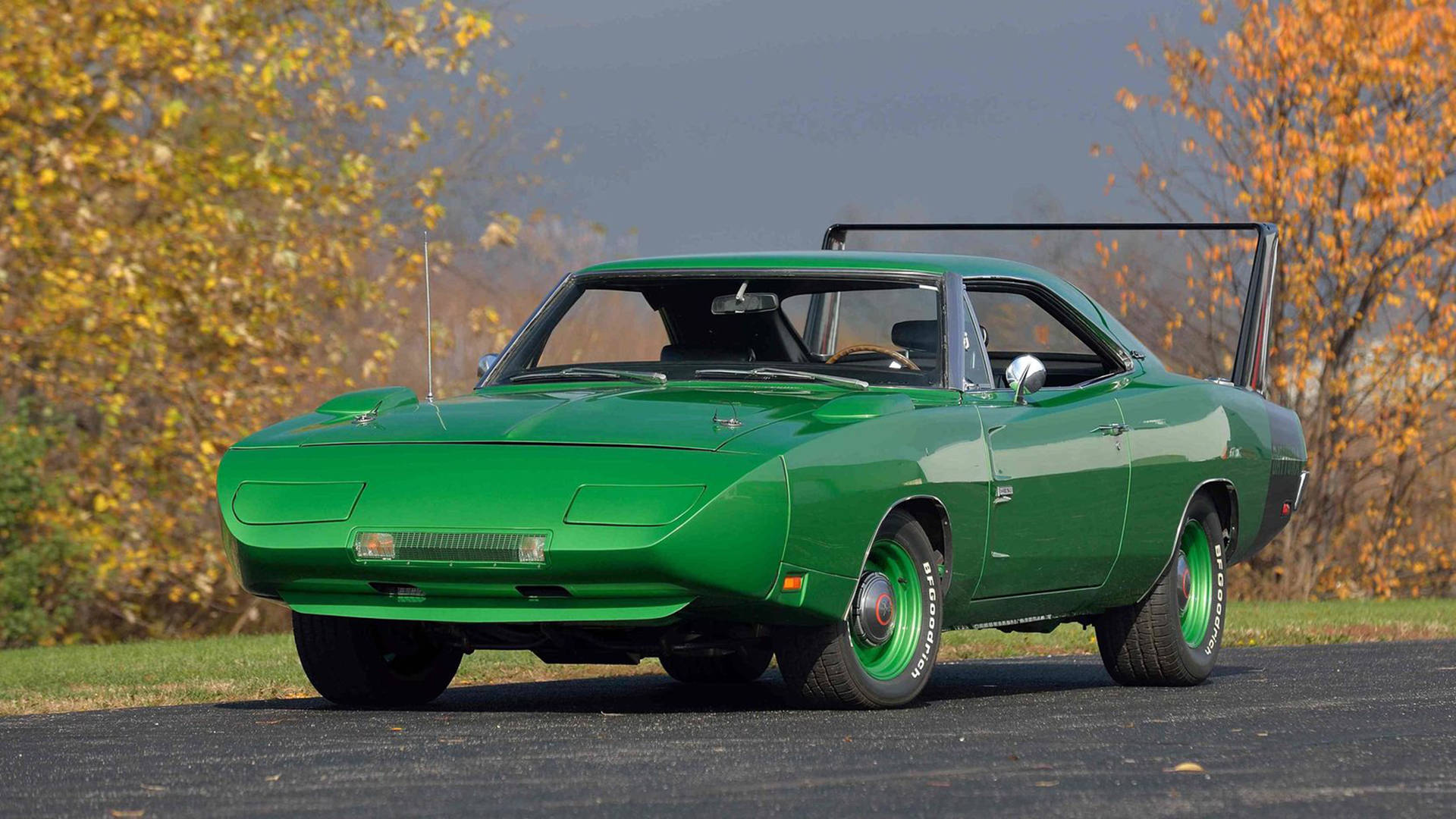 Green 1969 Dodge Charger Daytona Background