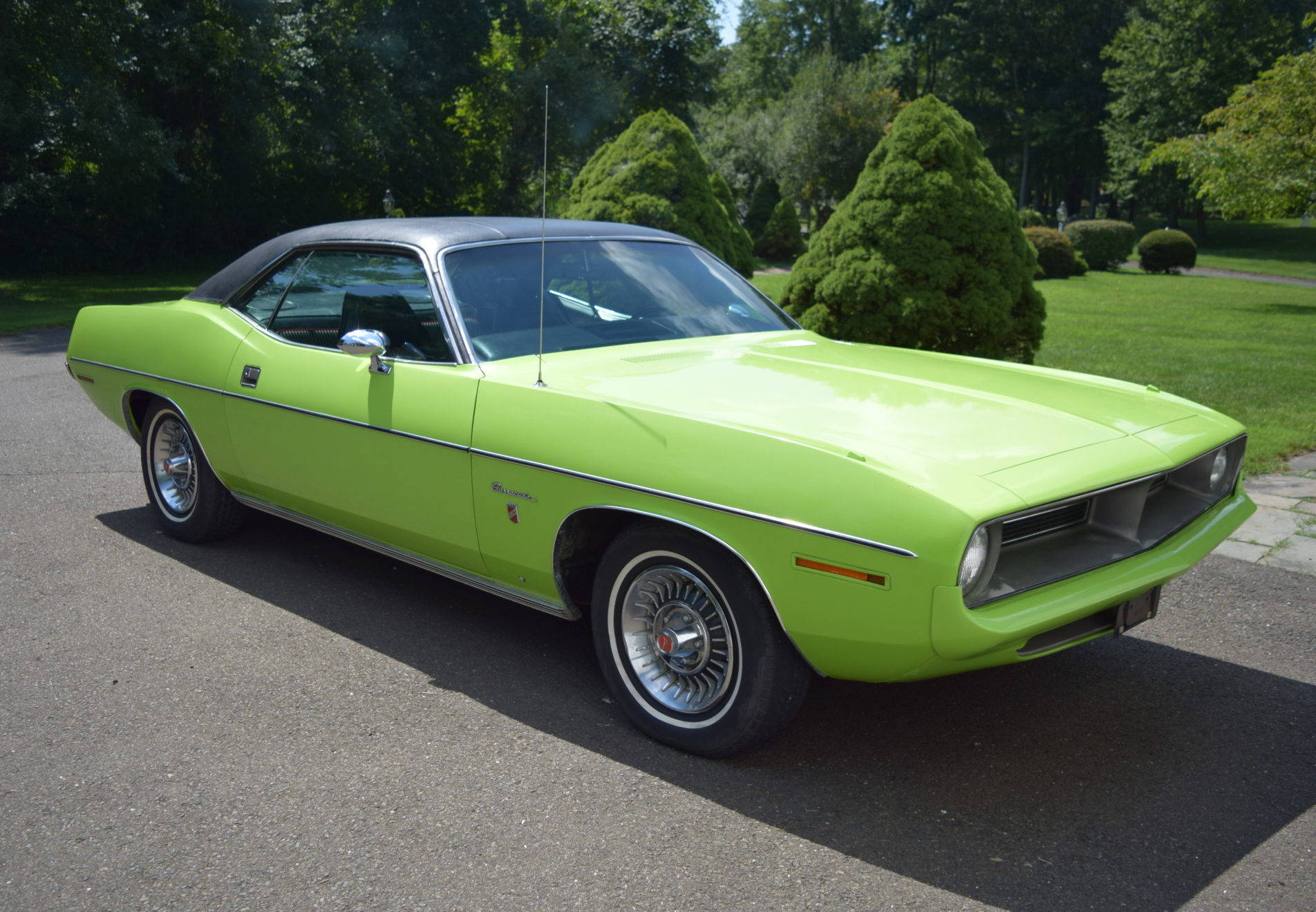 Green 1970 Plymouth Barracuda Background