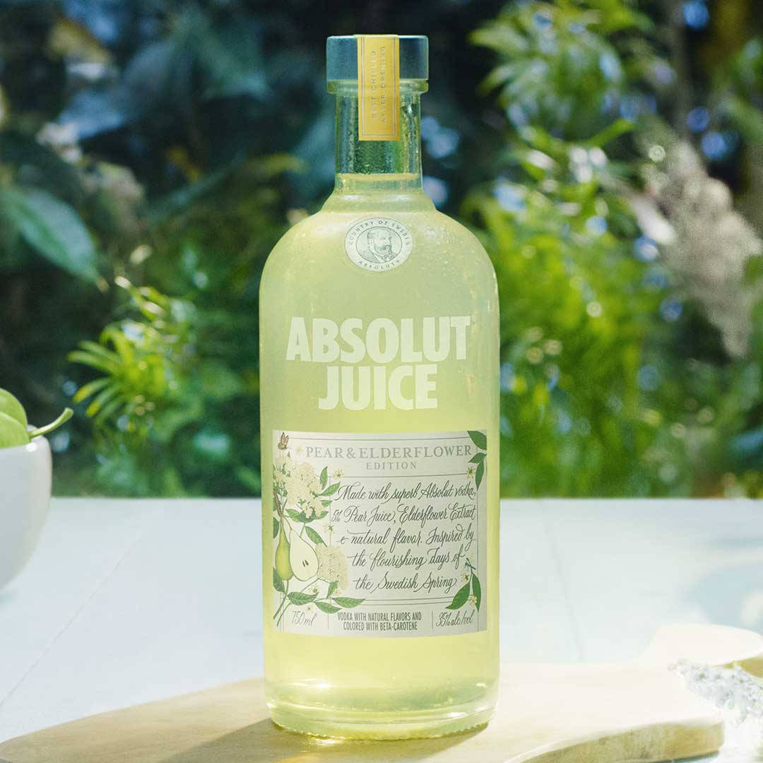 Green Absolut Juice Vodka Bottle Background