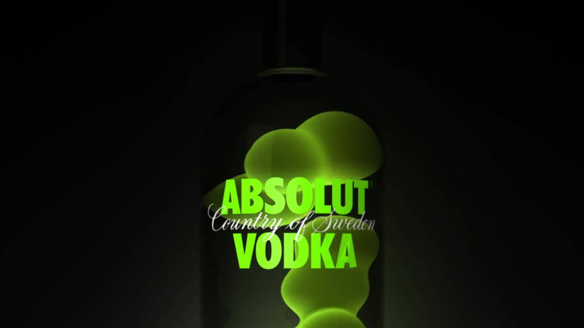 Green Absolut Vodka Sweden Label