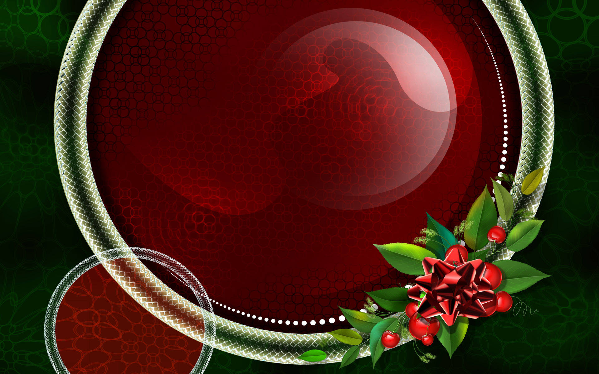 Green Abstract Christmas Wreath Background