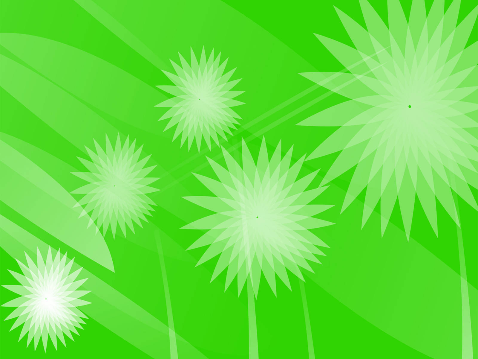 Green Abstract Dandelions Clipart Background
