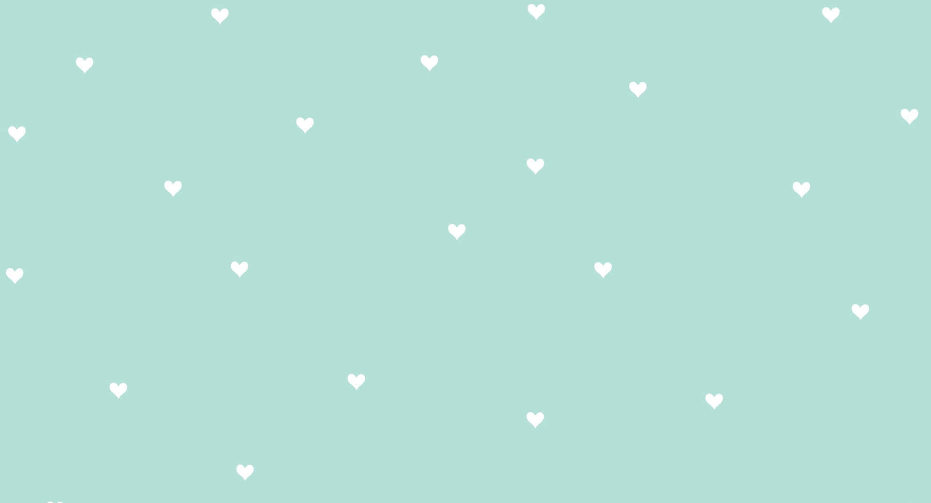 Green Aesthetic Desktop Hearts Background