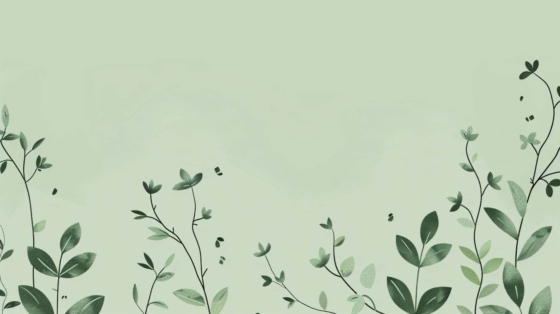Green Aesthetic Floral Background Background