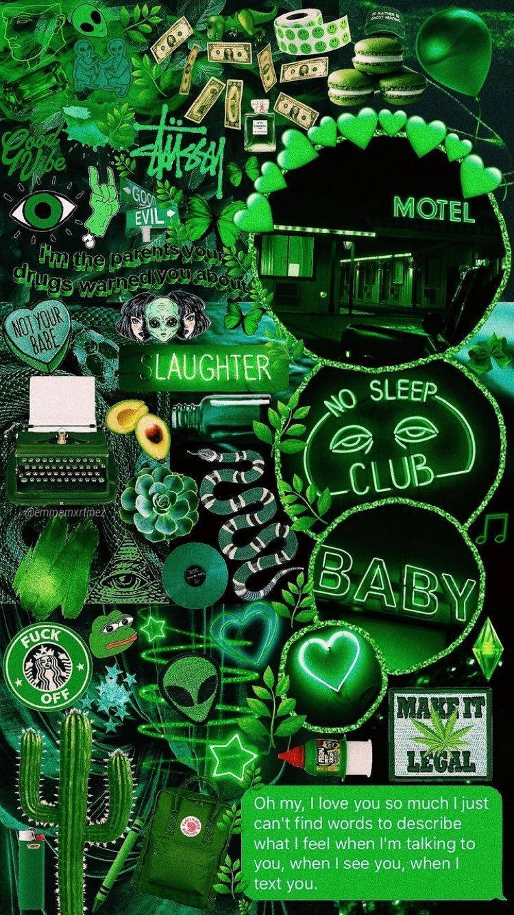 Green Aesthetic Iphone Screen Background