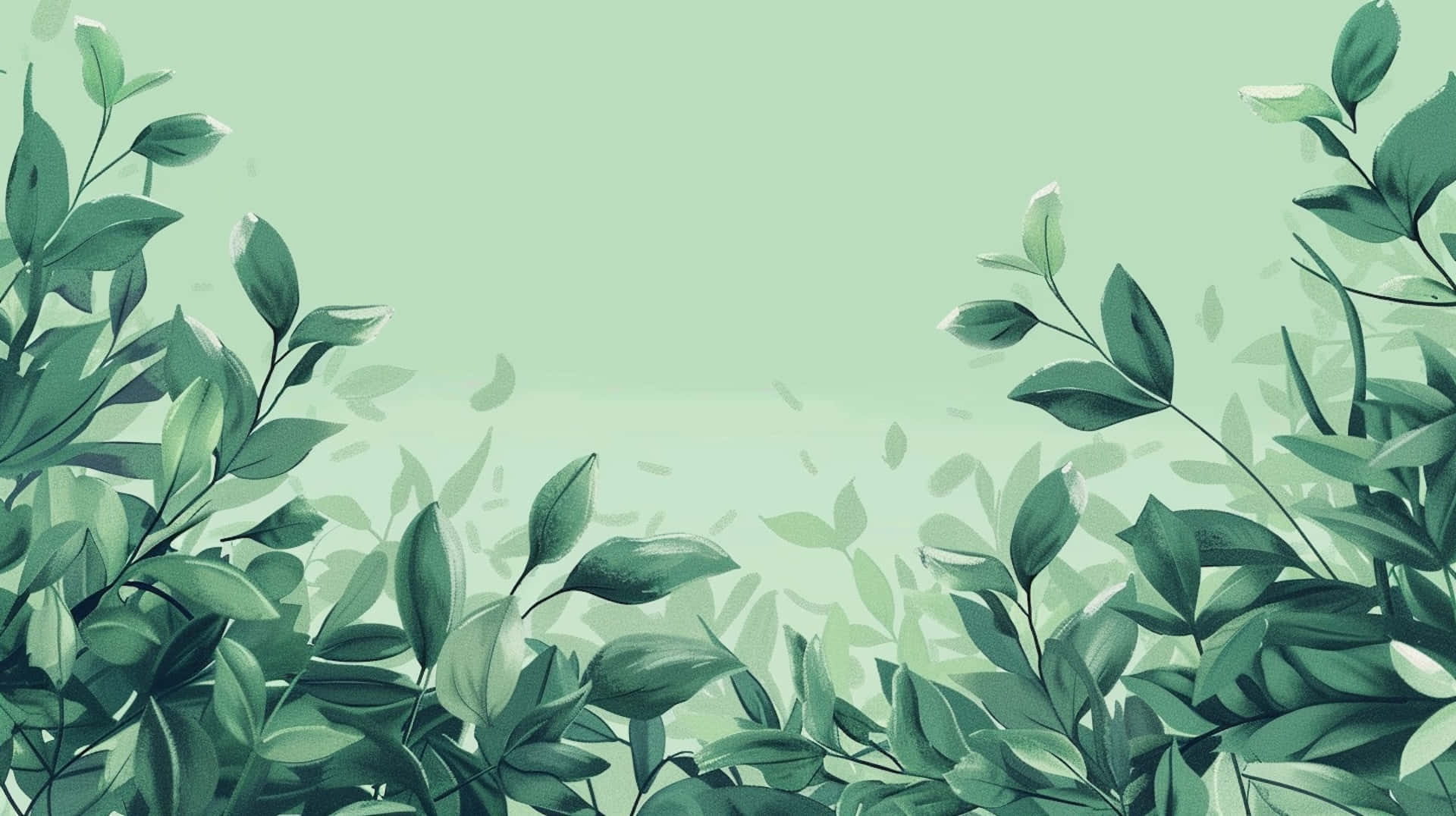 Green Aesthetic Leaves Background Background