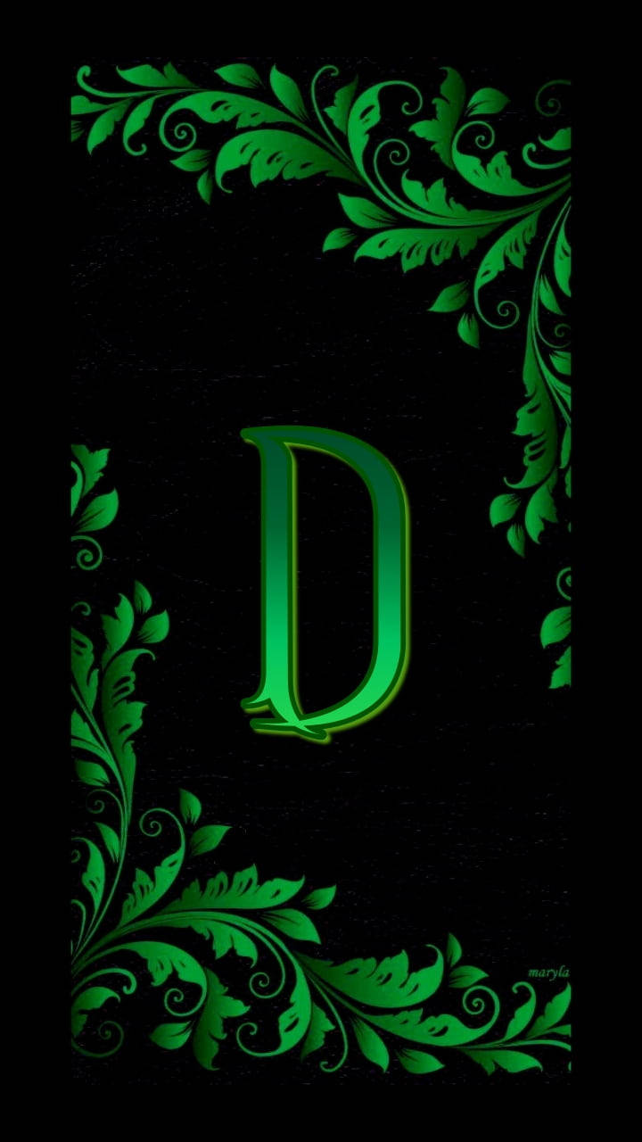Green Aesthetic Letter D Phone