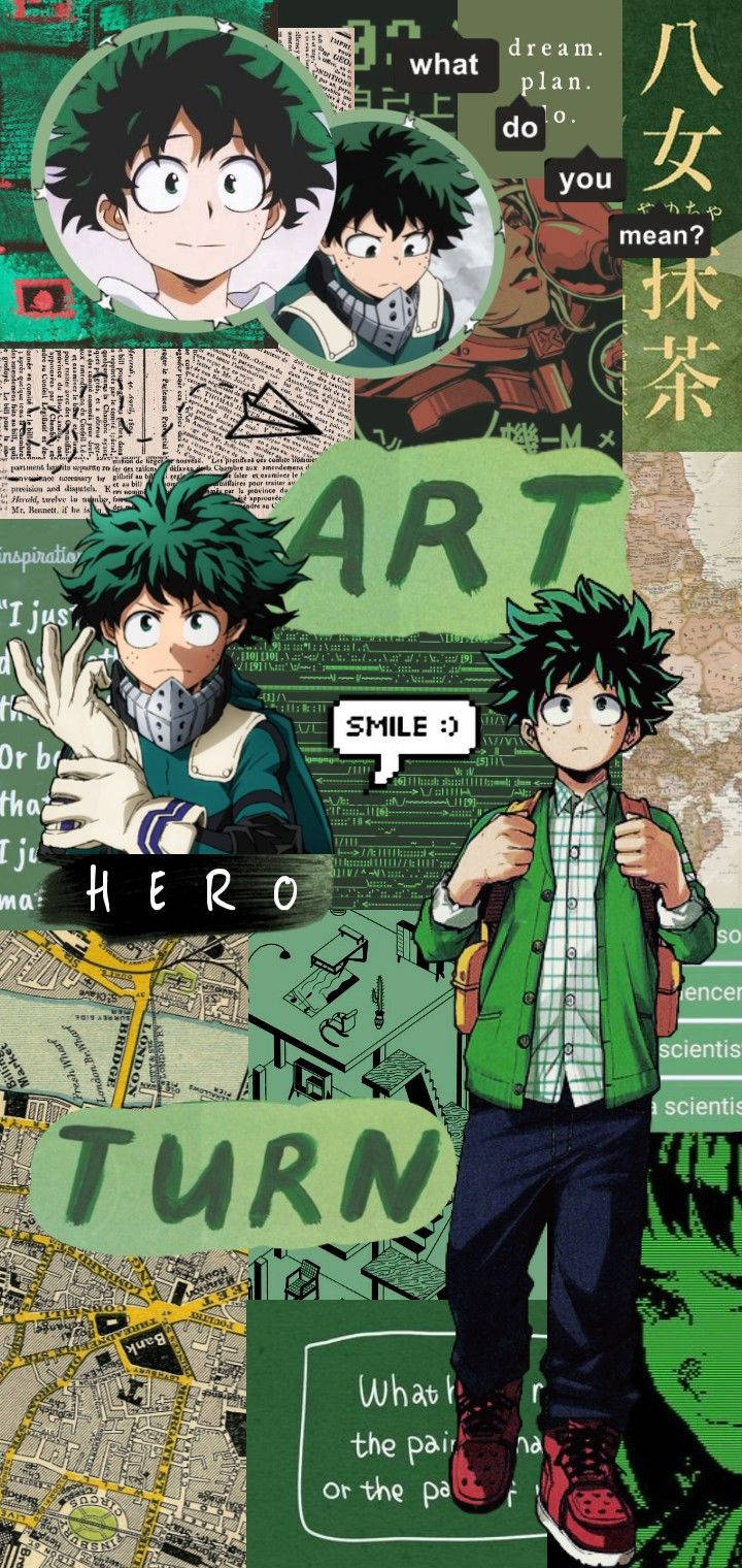 Green Aesthetic My Hero Academia Midoriya Collage