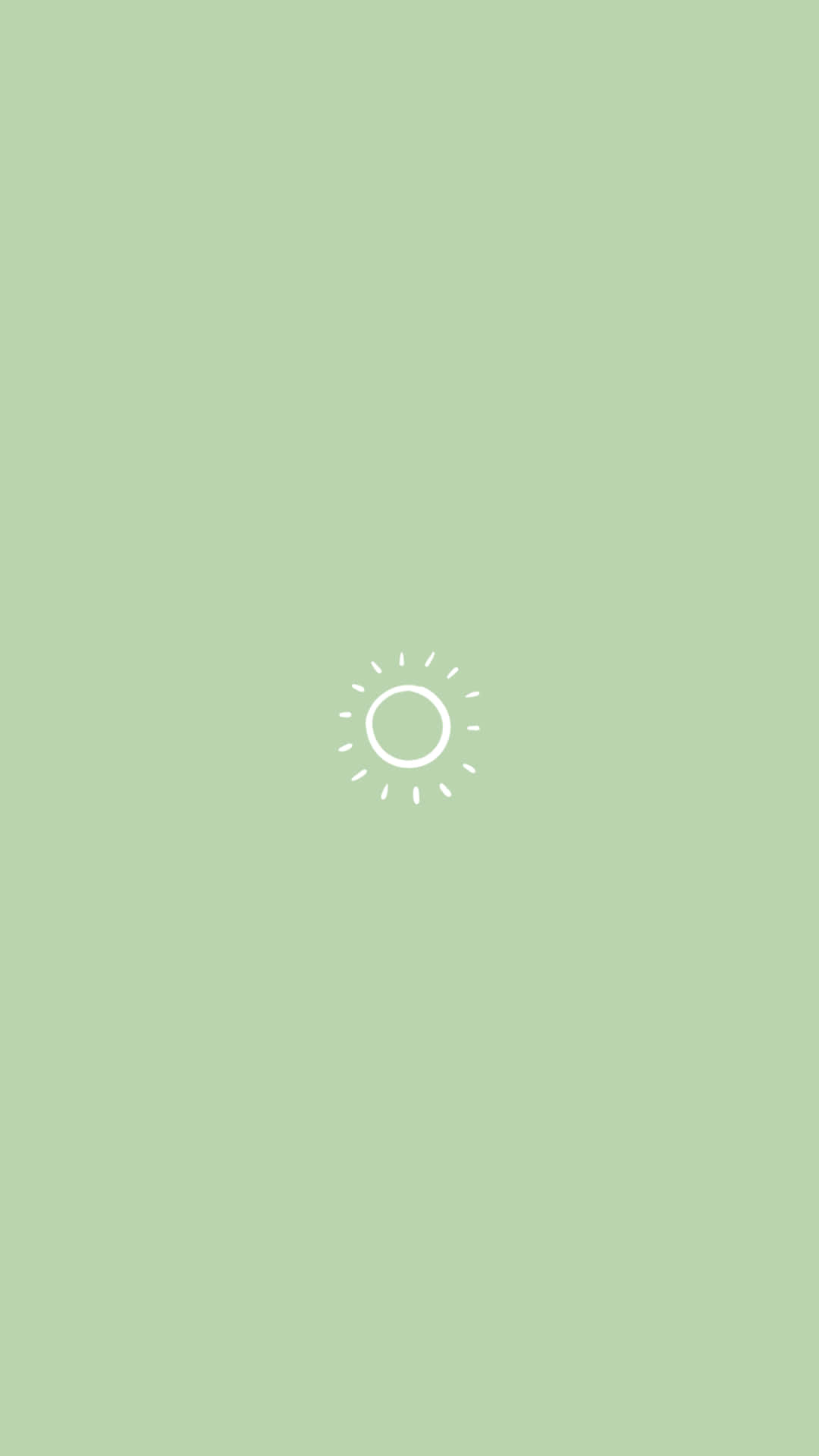 Green Aesthetic Pastel Minimalist Hand Drawn Sun Background