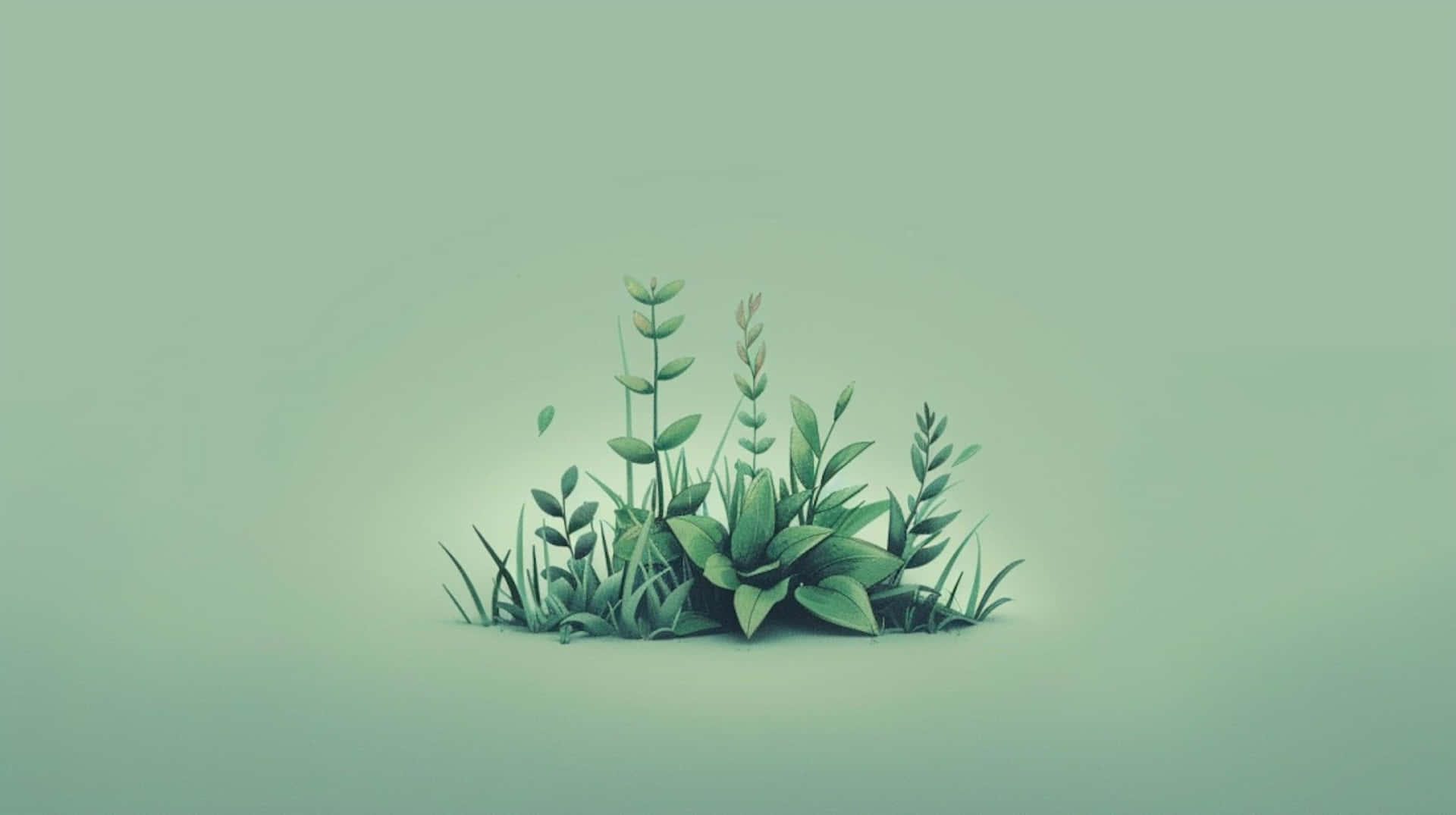 Green Aesthetic Plant Assembly Wallpaper