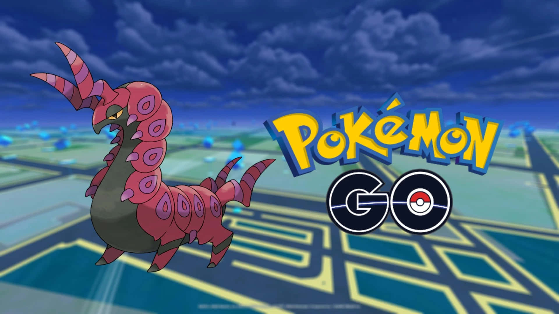 Green Aesthetic Scolipede Pokemon Go Desktop Background