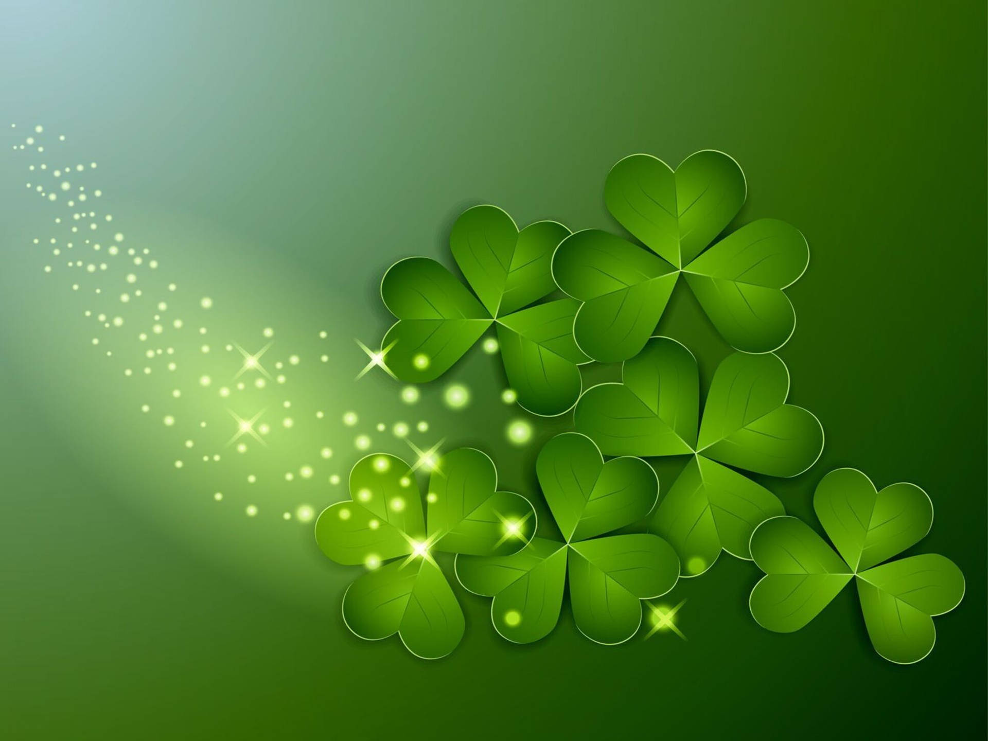 Green Aesthetic Shamrock Art St Patrick's Day Background