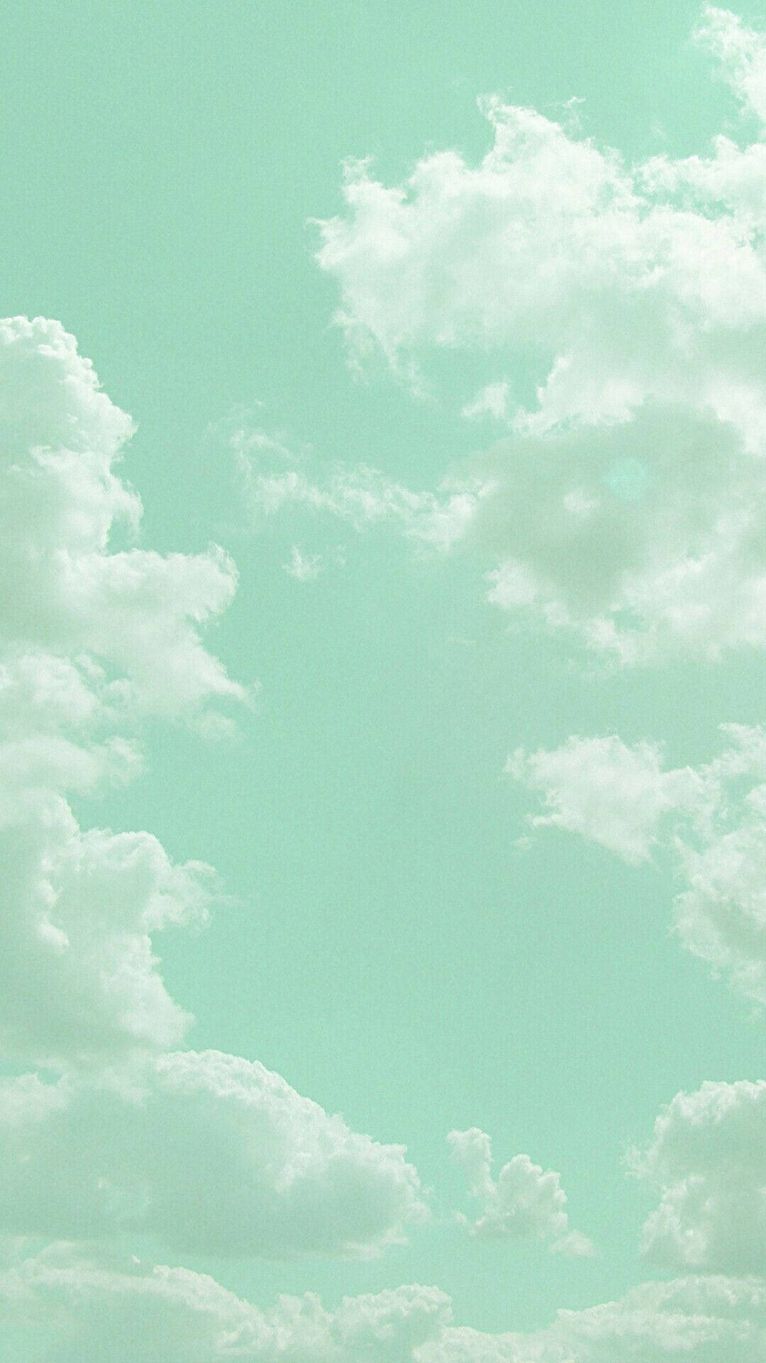 Green Aesthetic Tumblr Cloudy Skies Background