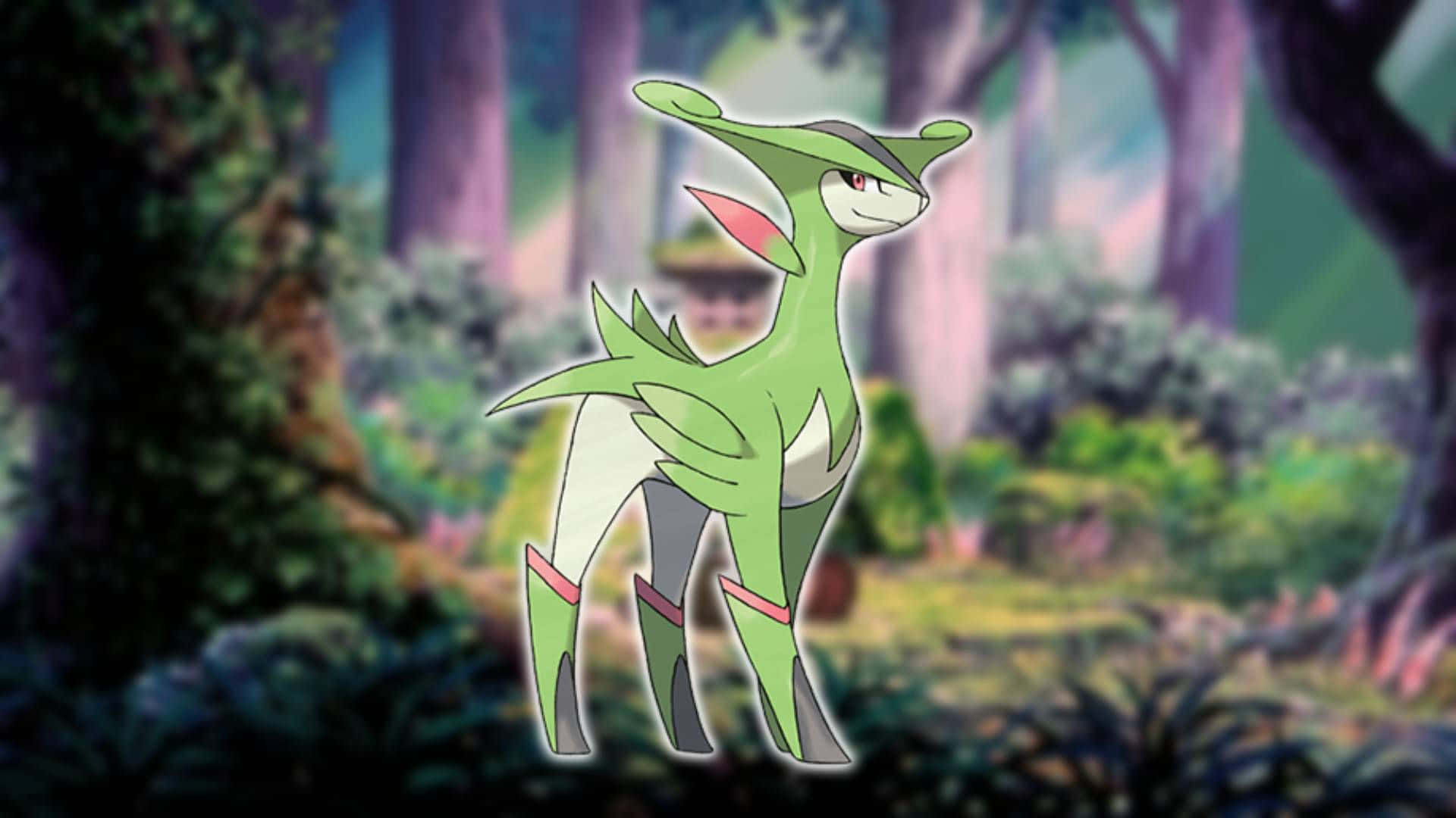 Green Aesthetic Virizion Pokemon Desktop Background