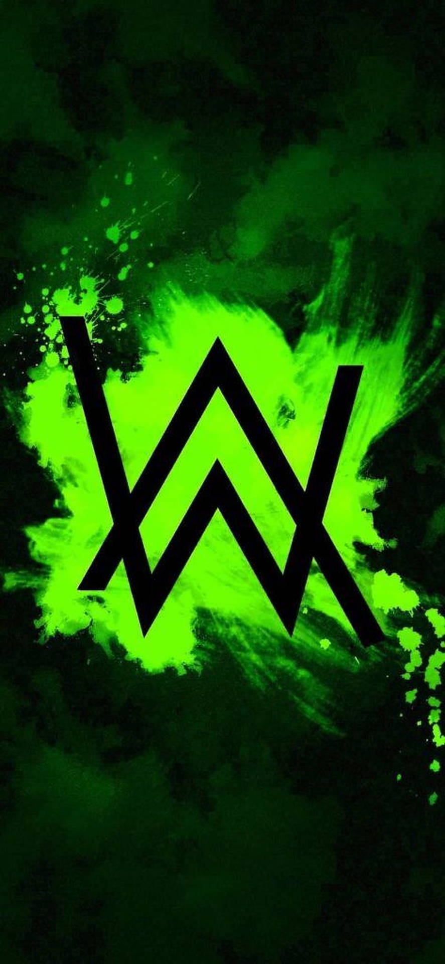 Green Alan Walker Logo Background