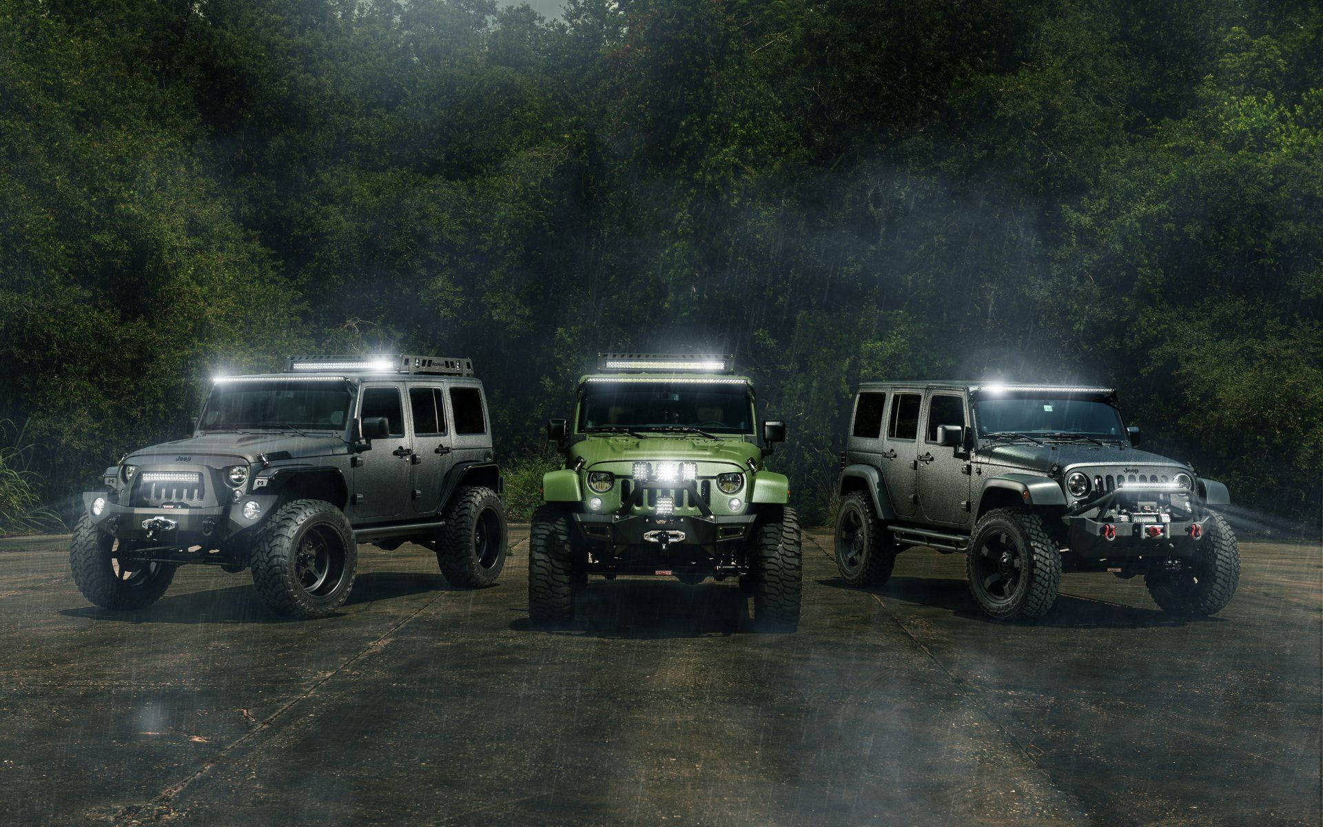 Green And Black Jeeps Background