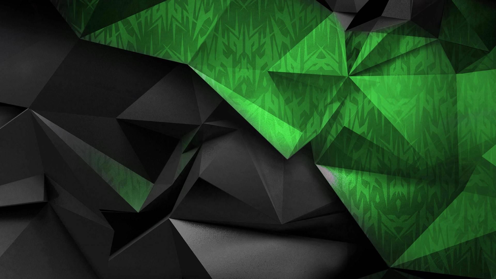 Green And Black Shaped Abstract Background