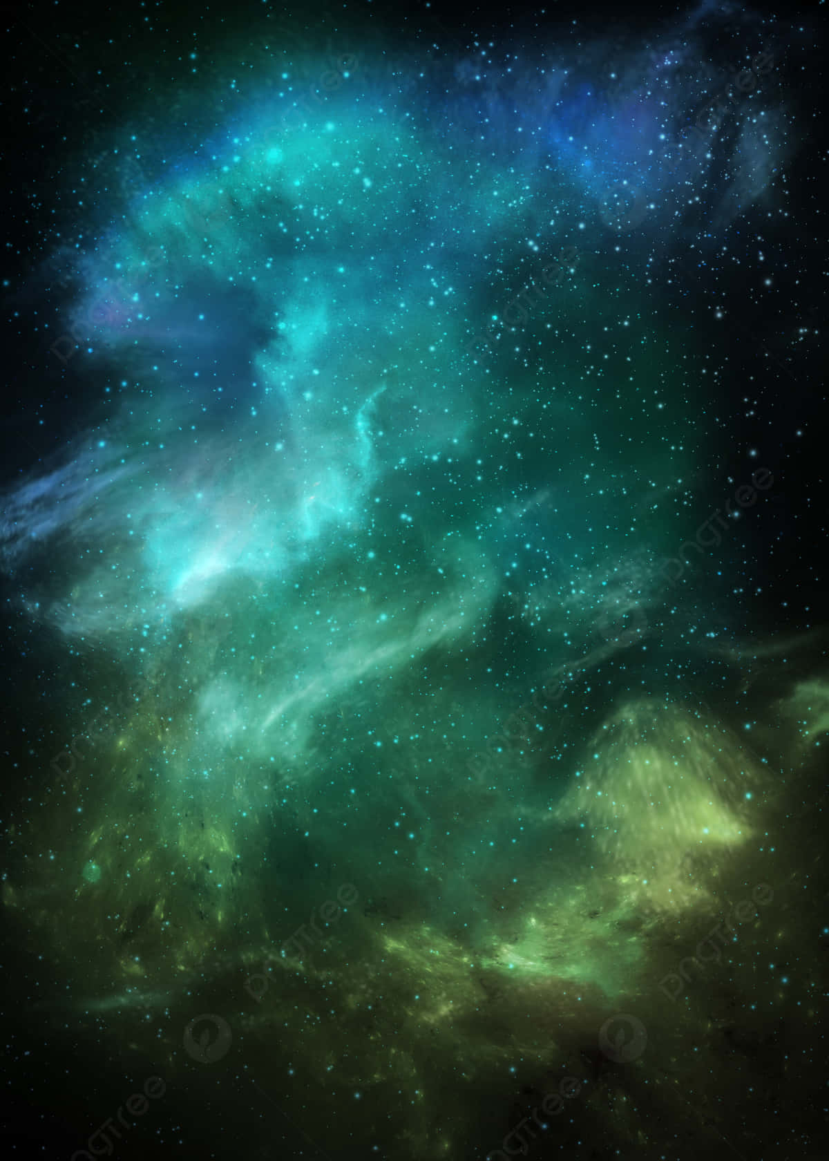 Green And Blue Galaxy Background