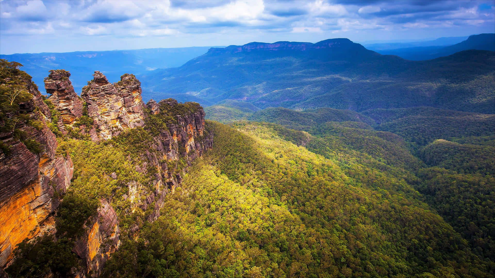 Green And Blue Mountain Background