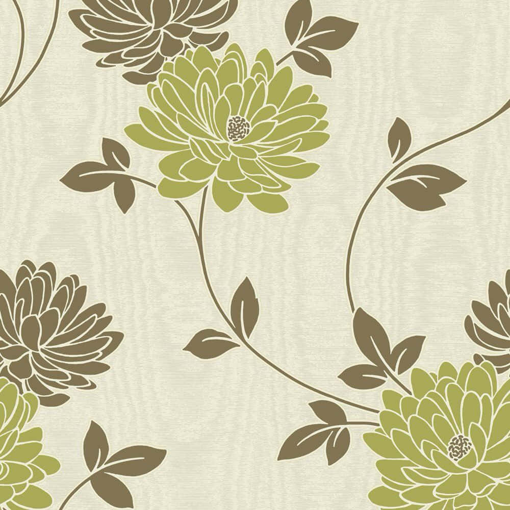 Green And Brown Floral Design