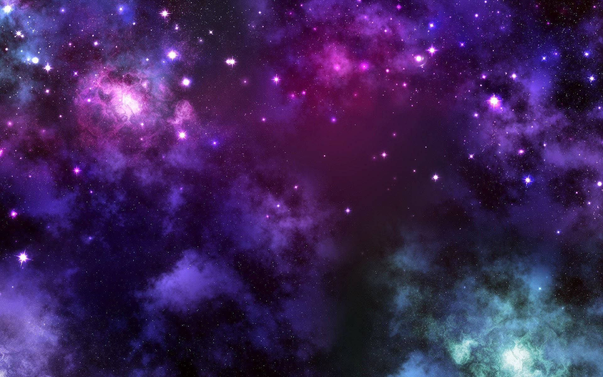 Green And Purple Pastel Galaxy Background