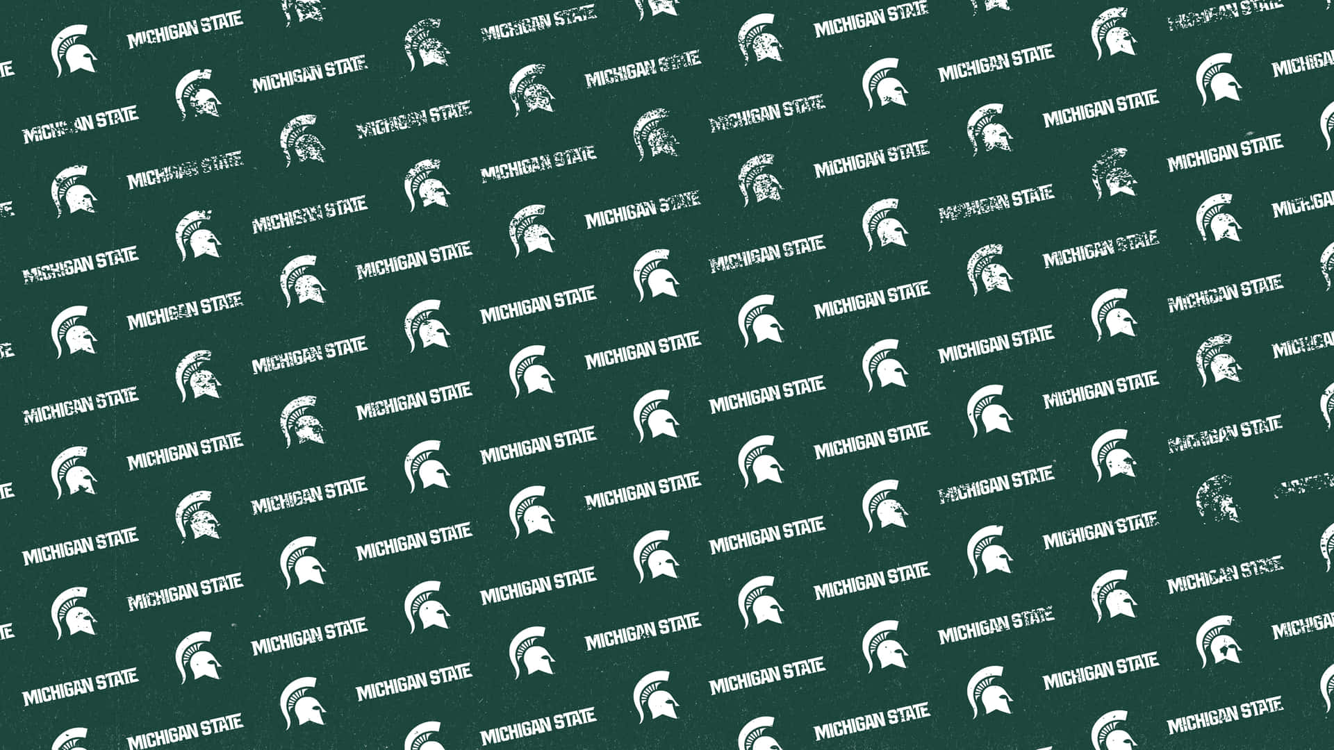 Green And White Michigan State Spartans Pattern Background