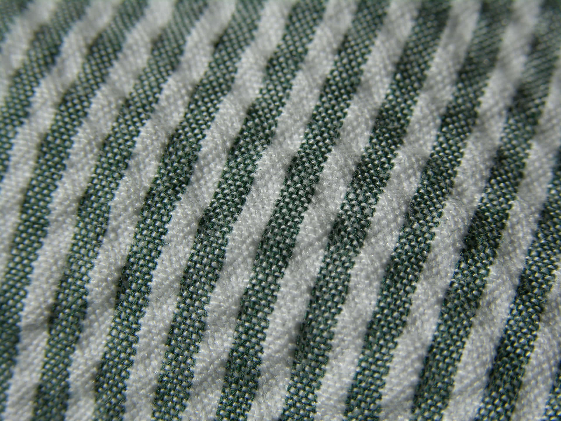 Green And White Striped Fabric Texture Background