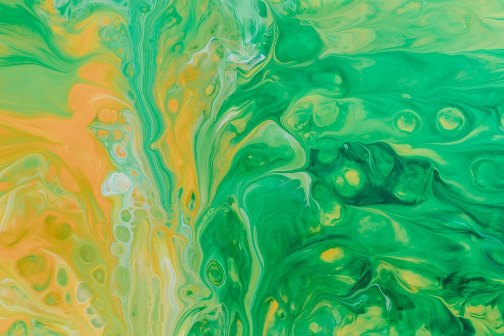 Green And Yellow Abstract Painting Background