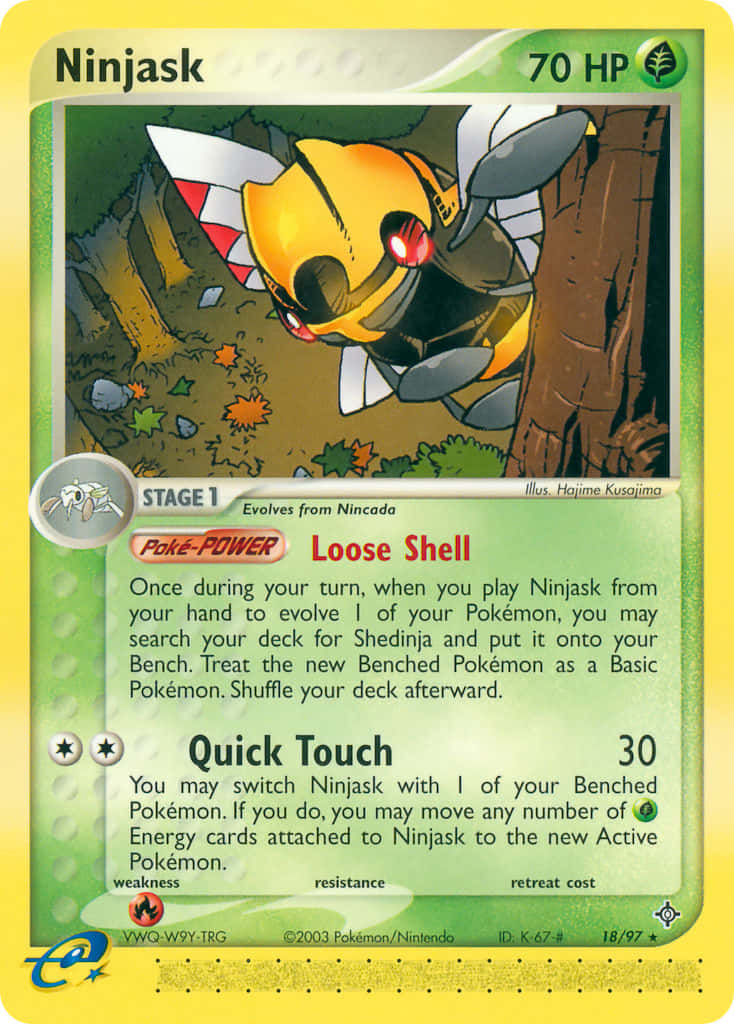 Green And Yellow Ninjask Card