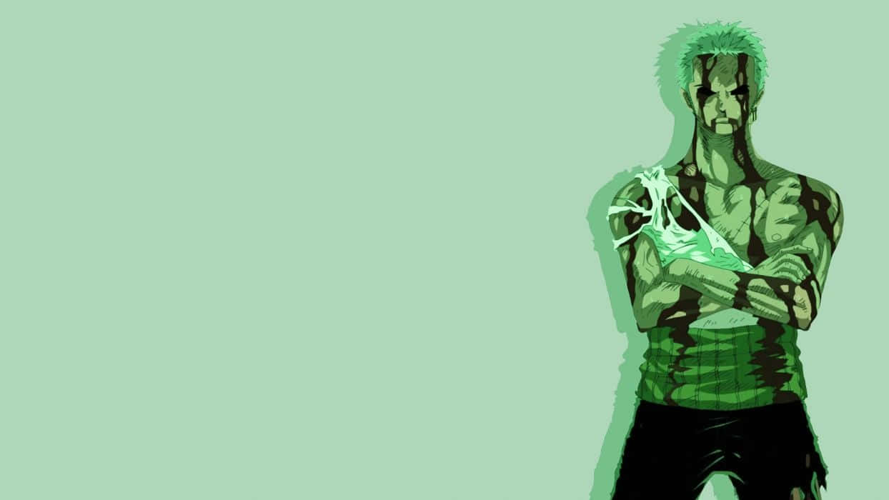 Green Anime Roronoa Zoro Background