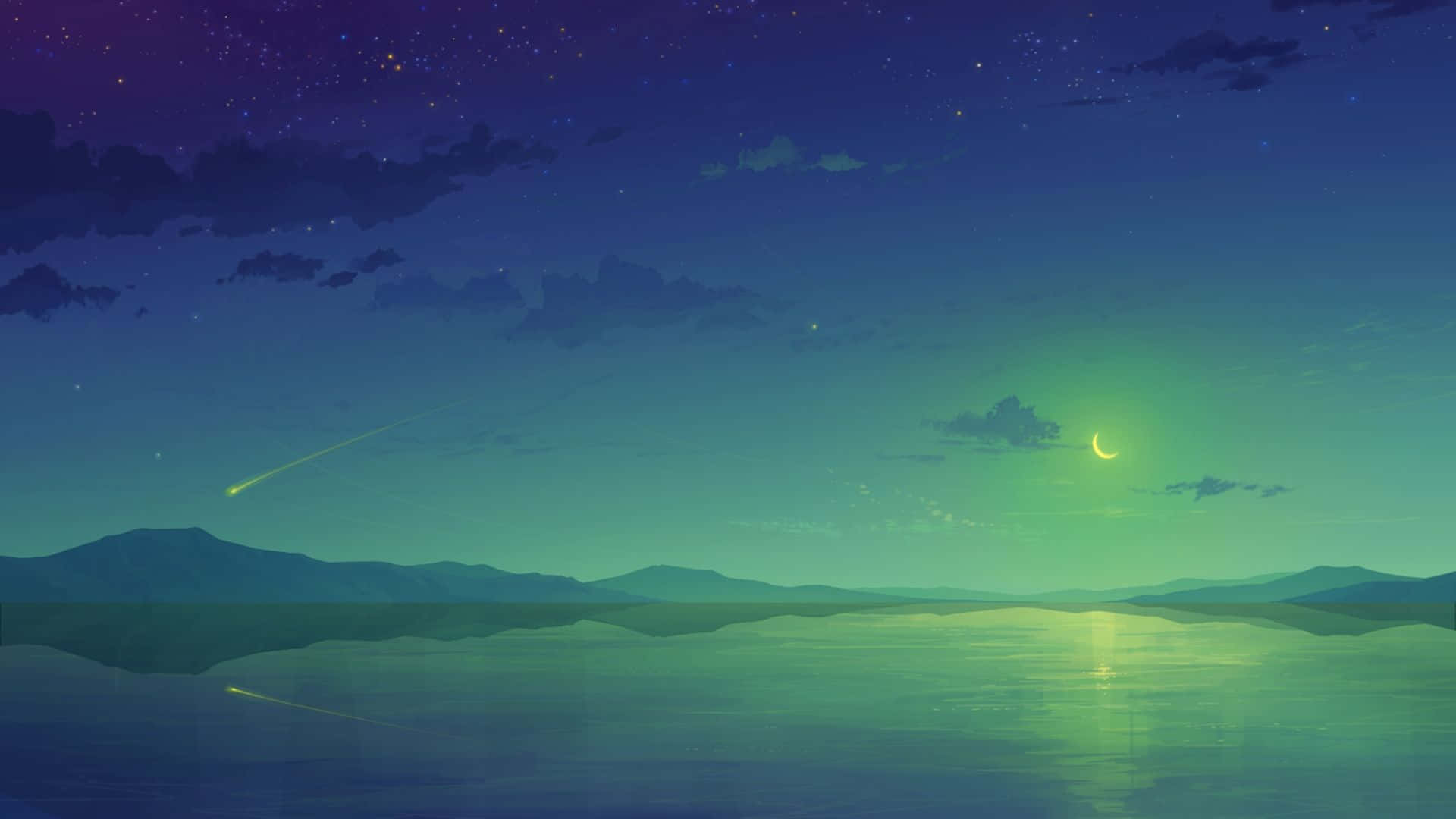 Green Anime Sky