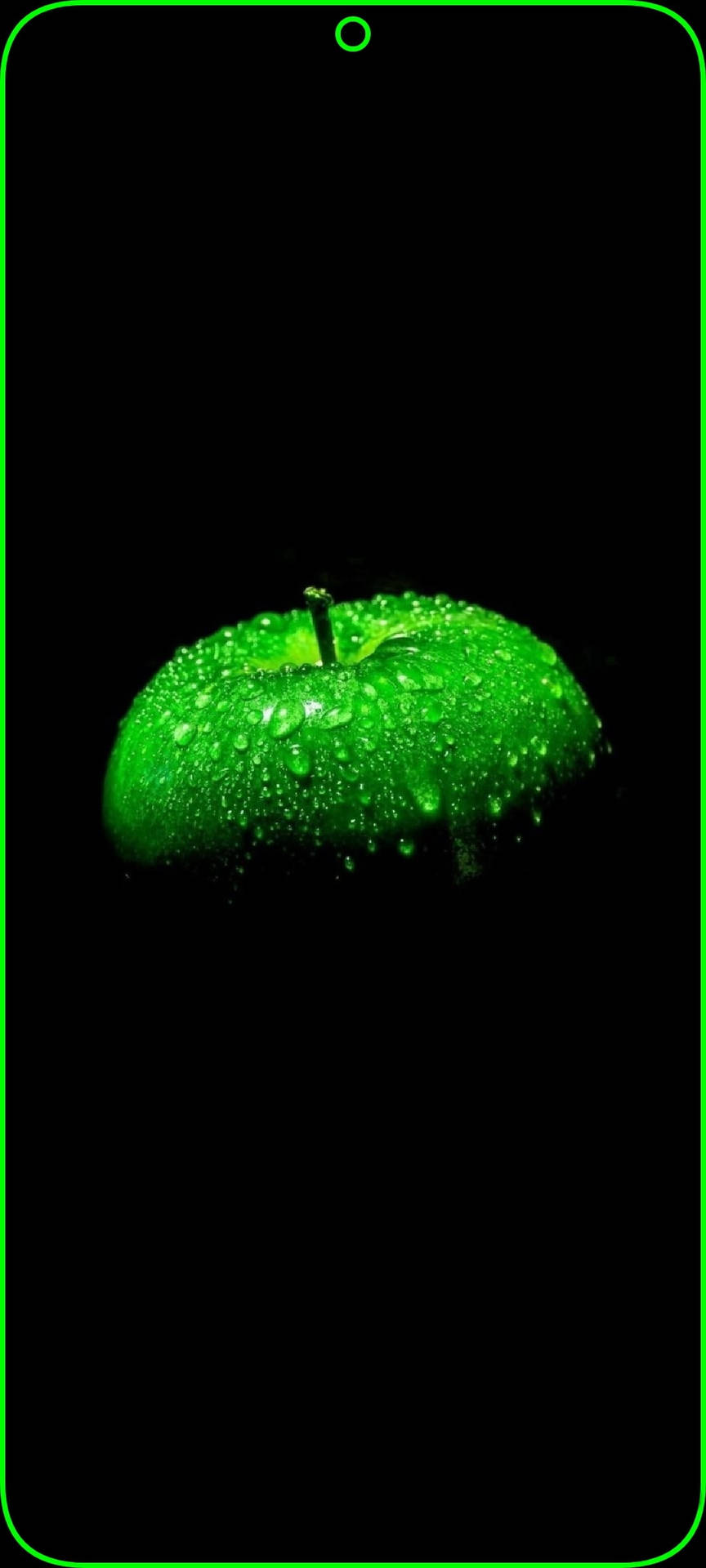 Green Apple Punch Hole 4k