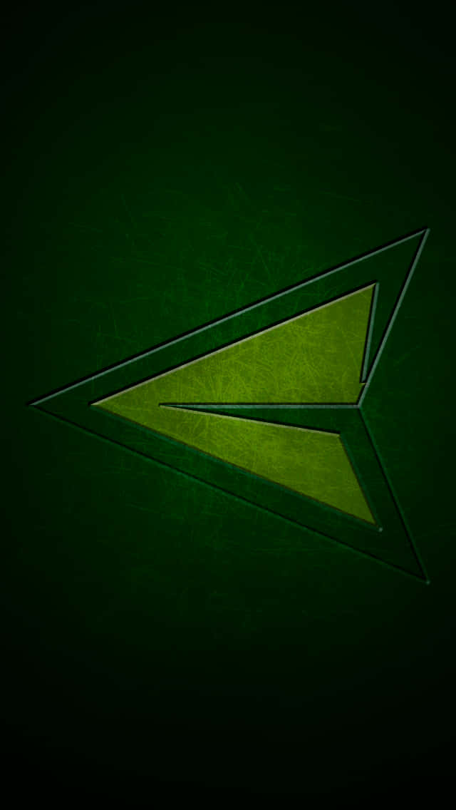 Green Arrow Logo On A Dark Background