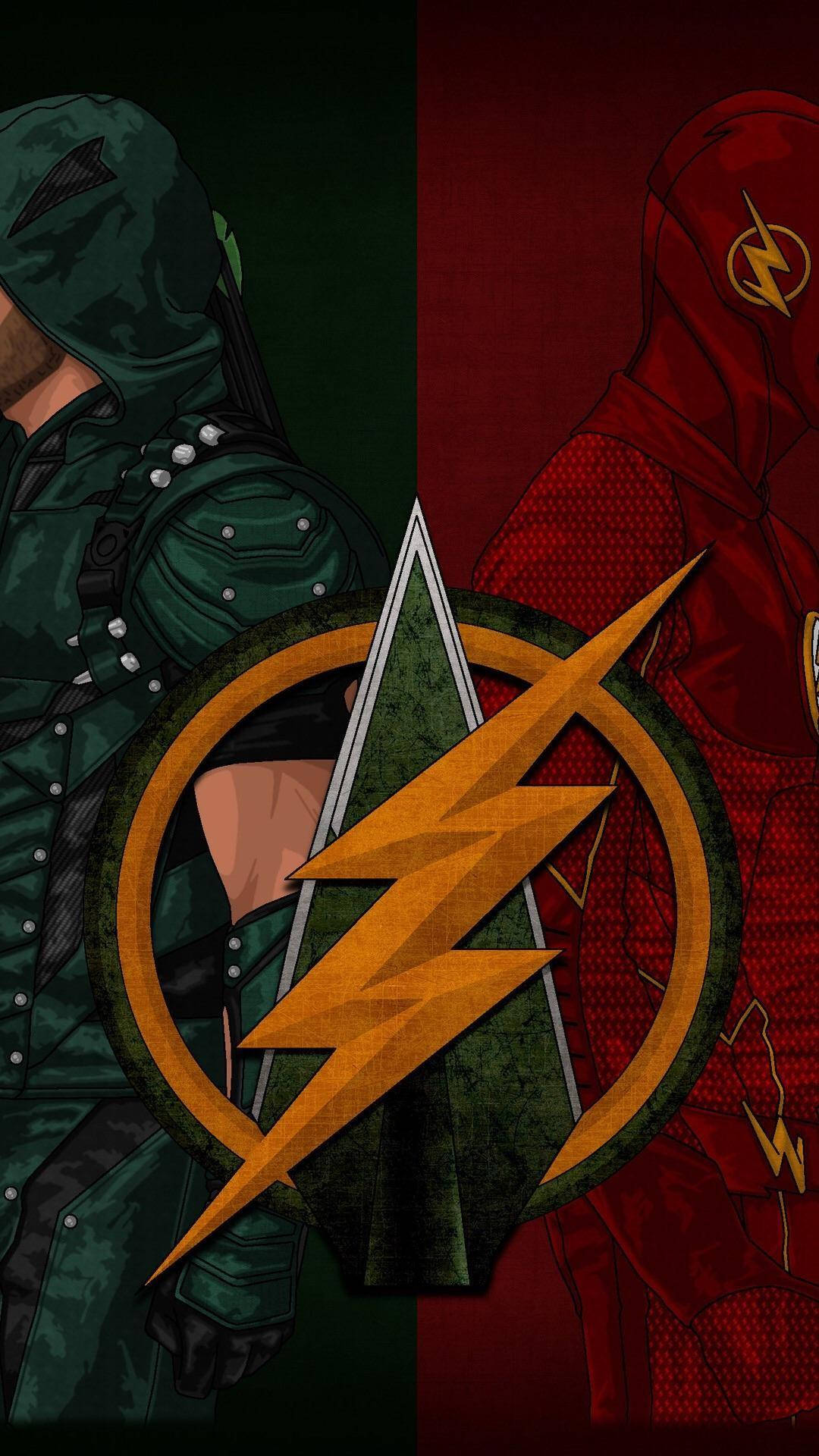 Green Arrow Vs The Flash Iphone Background
