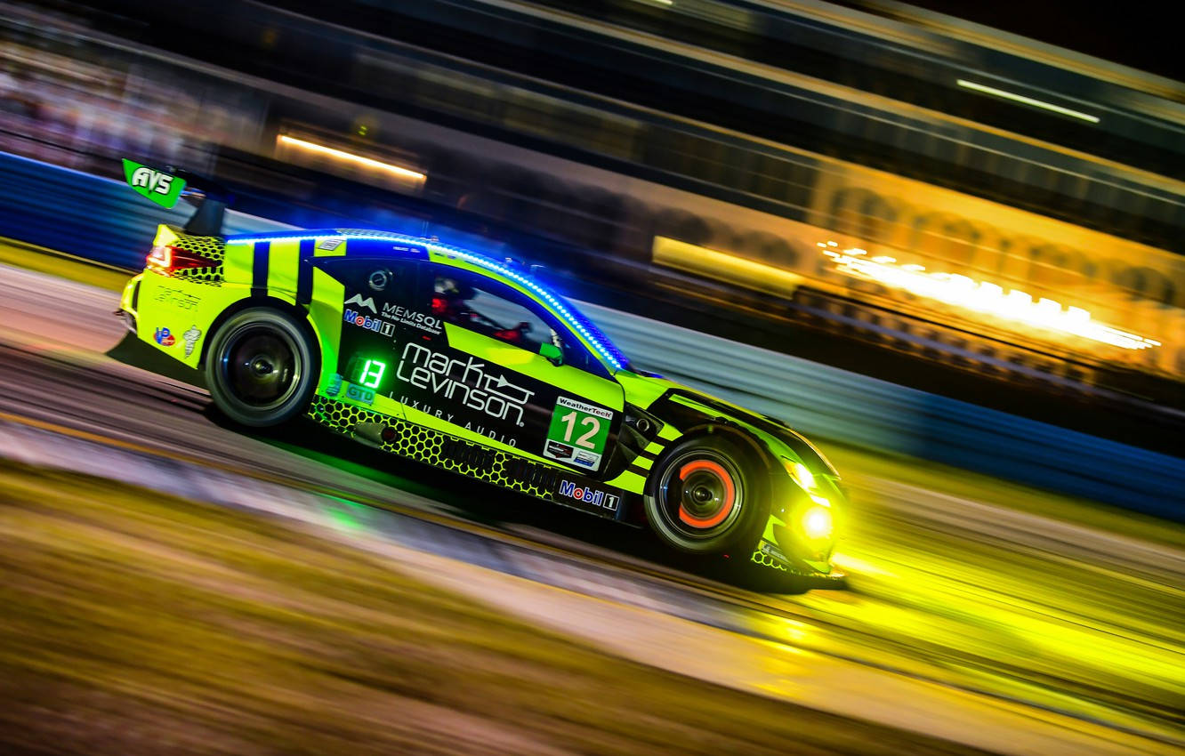 Green Auto Racing Car Background